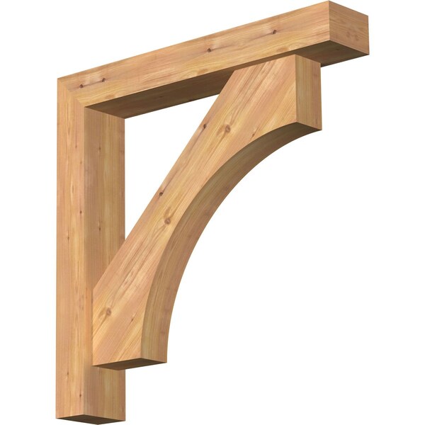 Ekena Millwork Westlake Block Smooth Bracket w/ Offset Brace, Western Red Cedar, 5 1/2"W x 32"D x 32"H BKT0604X32X32WTL05SWR - main